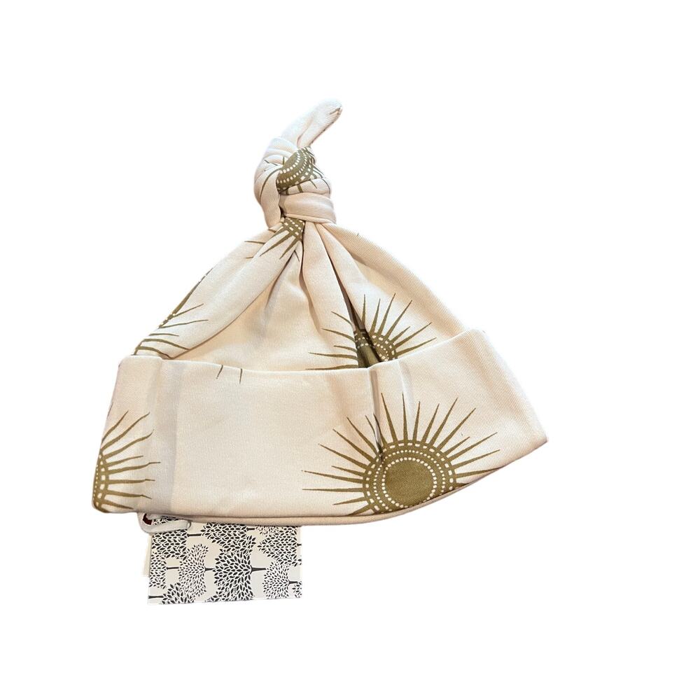 NWT Kate Quinn Gold Sun Organic Cotton Knot Hat 12-18m